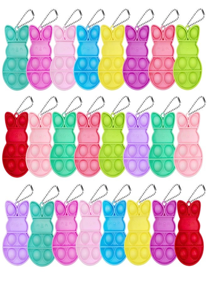 Cherislpy 24 PCS Prefilled Easter Eggs with Bunny Pop Bubble Fidget Keychains Toy Inside for Kids Boys Girls Easter Basket Stuffers Party Favors Easter Egg Hunt - Image 2